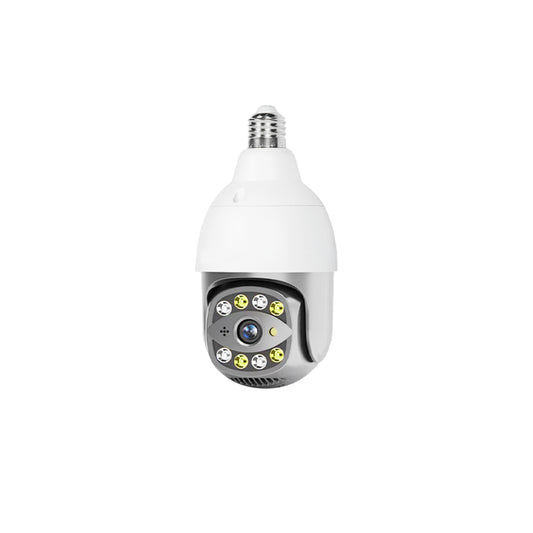 Dual-Band WiFi 2.4GHz & 5.8GHz 4K Bulb E26/E27 Series High-Definition Outdoor camera, Equipped with AI Human Detection, Two-way Audio, Cloud Storage, Alarm Area Detection, 355° View, Color Night Vision Smart Network Camera
