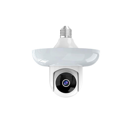 Cámara de seguridad HD con foco LED de doble banda Wi-Fi de 2,4 GHz y 5,8 GHz, serie E26/E27, con detección de personas por IA, audio bidireccional, almacenamiento en la nube, detección de área de alerta, visión de 355° y visión nocturna a color.