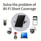 Secueye Outdoor Solar Repeater Wi-Fi Range Extender-2.4GHz Outdoor Wireless Internet Signal Booster With Solar Power 25000mAh Strong Battery Full WiFi Covered For Home