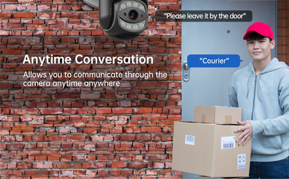 Secueye 4MP Cellular Camera 3G/4G vSIM Pan/Tilt/Zoom Automatic Tracking Color Night Vision Human Detection IP65 Waterproof TF Card Recording