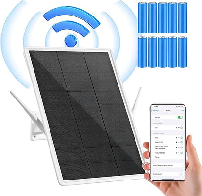 Enrutador módem solar 4G LTE de 2,4 GHz, punto de acceso WiFi, ranura para tarjeta SIM y VSIM, batería integrada de 26 000 mAh, resistente al agua IP66, para exteriores, ideal para cámaras de seguridad y senderos. 