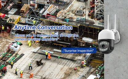 Secueye 4MP Cellular Camera 3G/4G vSIM Pan/Tilt/Zoom Automatic Tracking Color Night Vision Human Detection IP65 Waterproof TF Card Recording