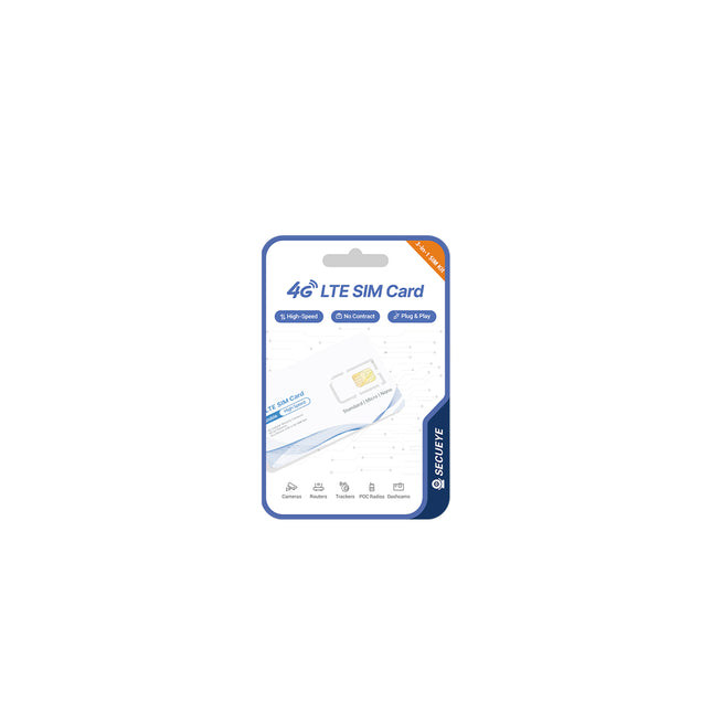 4G LTE SIM Card - Data Only - Prepaid No Contract USA Nationwide Coverage for Security Cameras, Mobile Hotspots, Routers, Unlocked IoT Devices