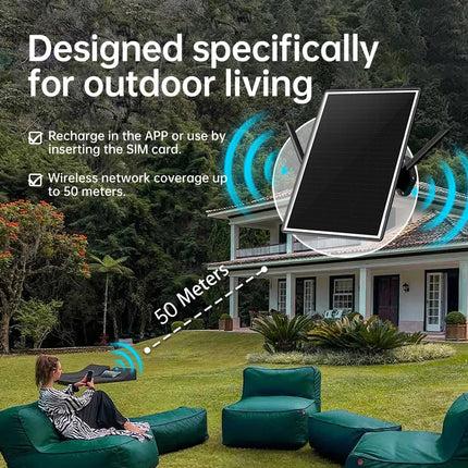 Secueye APP - Módem router solar 4G LTE de 2,4 GHz, punto de acceso WiFi, ranura para tarjeta SIM y VSIM, batería integrada de 26 000 mAh, resistente al agua IP66, para exteriores, ideal para cámaras de seguridad y senderos. 